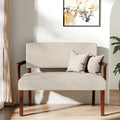 44.29"W Upholstered Dining Bench with Back