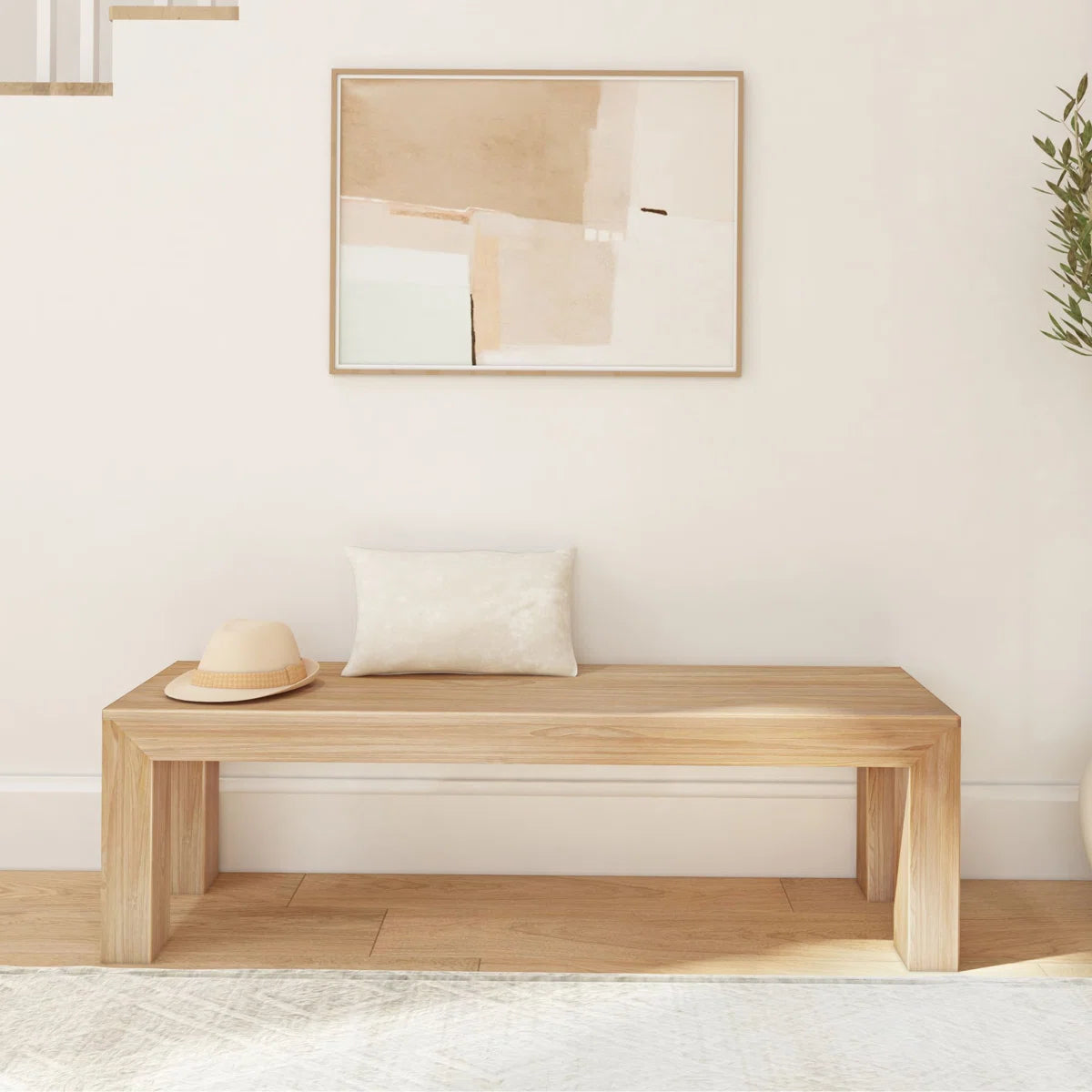 Linzy Modern Wood Bench
