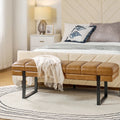 Anahli 52.5'' Wide Channel Tufted Design Vegan Leather Bench
