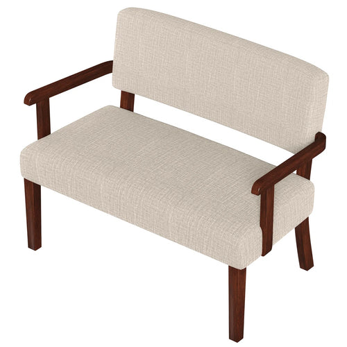 44.29"W Upholstered Dining Bench with Back