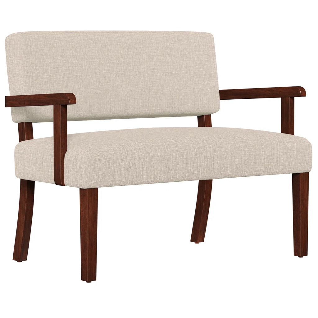 44.29"W Upholstered Dining Bench with Back